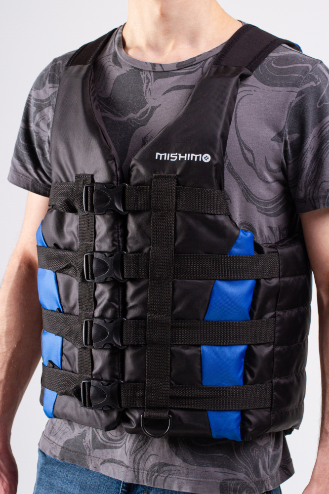 Жилет спасательный MISHIMO PRO Премиум качества Черно-синий в Одинцово