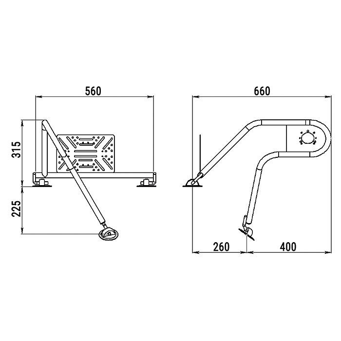 Стойка рулевая с креплением на баллон надувной лодки 25мм в Одинцово
