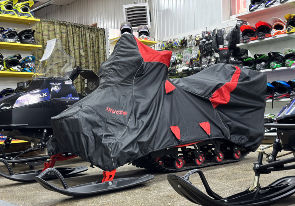 Чехол транспорт. снегохода IKUDZO HUNTER черно-красный Оксфорд ПРЕМИУМ качества с лого IKUDZO в Одинцово