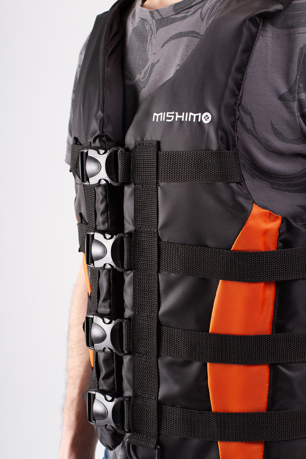 Жилет спасательный MISHIMO PRO Премиум качества Черно-оранжевый в Одинцово