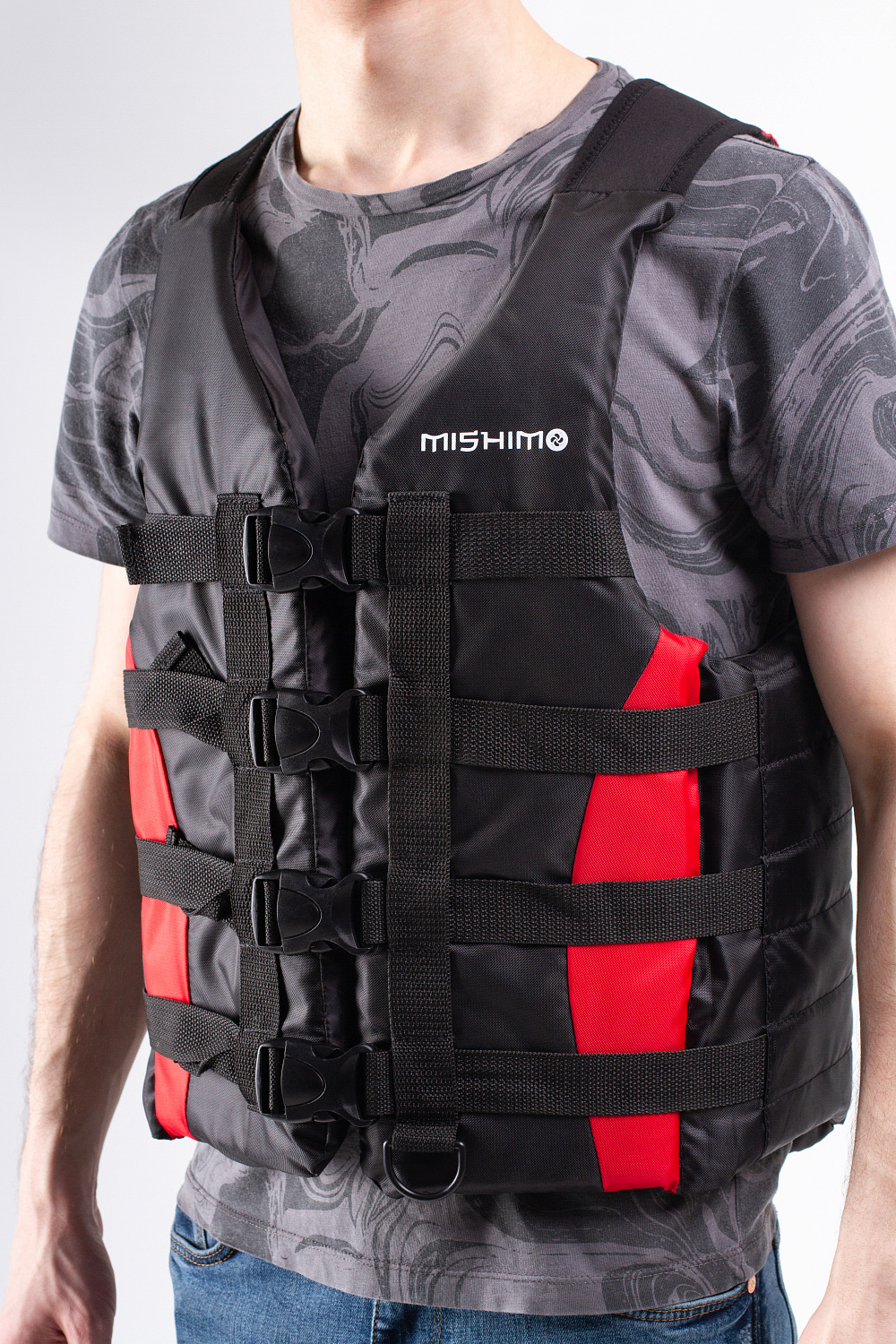 Жилет спасательный MISHIMO PRO Премиум качества Черно-красный в Одинцово